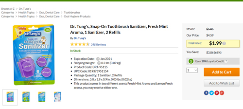 Dr.Tung'sの歯ブラシキャップセール