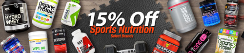 スポーツトレーニング用37ブランド全商品の15%割引セール